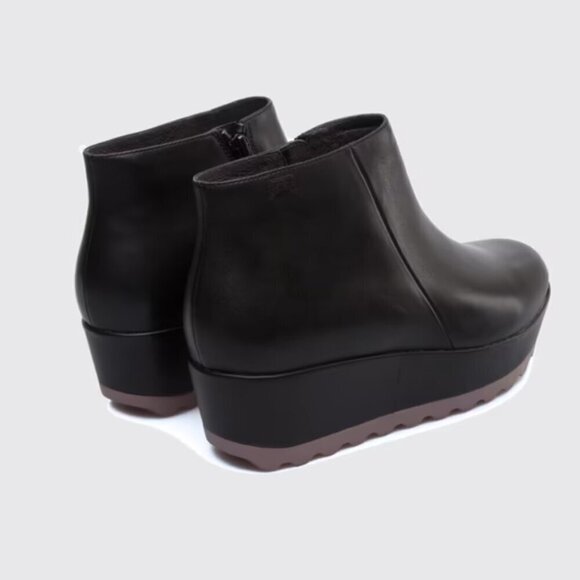 CAMPER Laika women’s leather black ankle boot violet platform soles zip up EU37 - Picture 3 of 16